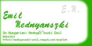 emil mednyanszki business card